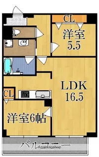 グリュックメゾン西大寺【6階】の間取り