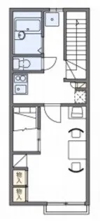 レオパレスHALF MOON【2階】の間取り