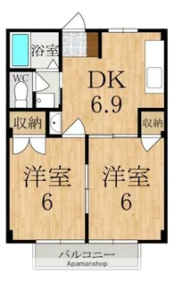 ヴィラージュ島田【2階】の間取り