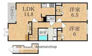 サンシャインヴィレッジ桜井 B【2階】の間取り