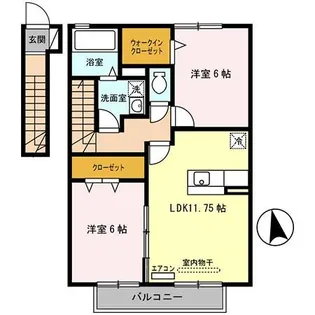 メゾンEコート A棟【2階】の間取り