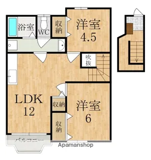 奈良県桜井市大字阿部【アパート】の間取り