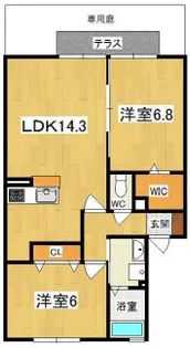 トゥールモンド【1階】の間取り