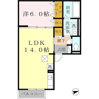 スカイヒルズ【1階】の間取り
