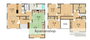 奈良県奈良市帝塚山1丁目【一戸建】の間取り