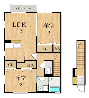 タウン ビビ D棟【2階】の間取り