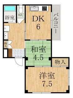 北八木ハイツ【1階】の間取り
