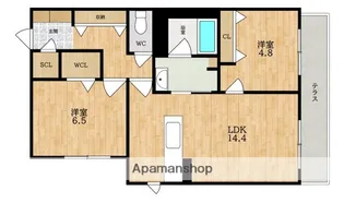 サニーサイドリュクス【1階】の間取り