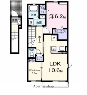 カーサ セレノ【2階】の間取り