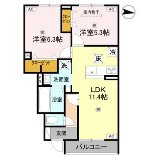 アムフル【1階】の間取り