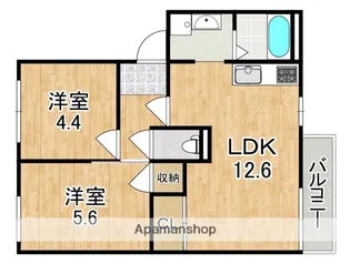 ラポールA【1階】の間取り