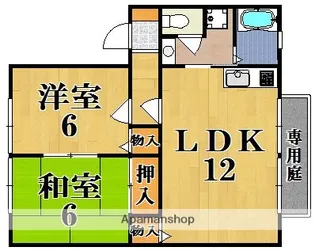 セラビ梅美台【1階】の間取り