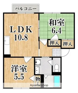 ラフィーネ當麻弐番館【1階】の間取り