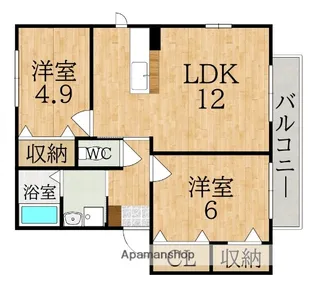 サニーハウスB【2階】の間取り