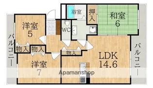 HILL CRESTあやめ池【3階】の間取り