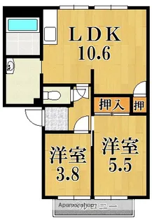 アネシスハイツA棟【1階】の間取り