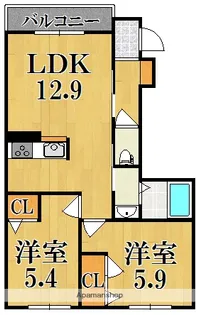 カサベルデ【1階】の間取り