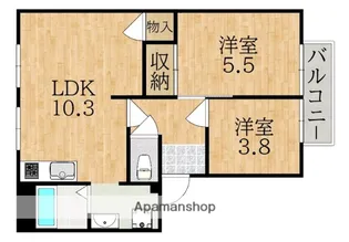 サニーハウスA【1階】の間取り
