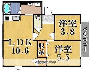 サンハイムB【1階】の間取り