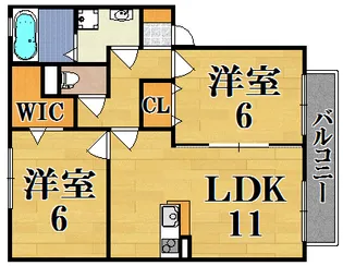 リビングタウン四条大路D棟【1階】の間取り