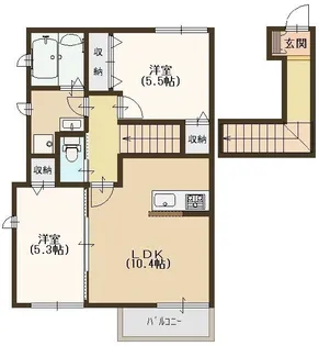 シャルマン州見台【202号室号室】の間取り