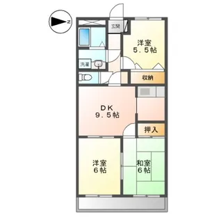 ハイツ北尾【205号室】の間取り