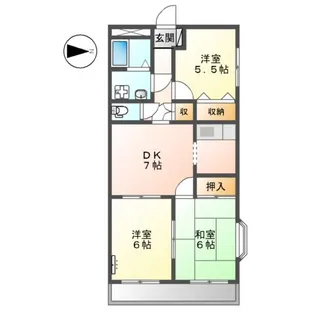 ハイツ北尾【201号室】の間取り