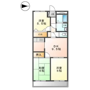ハイツ北尾【403号室】の間取り