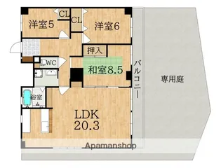 パークヴィレッジ学園前【1階】の間取り