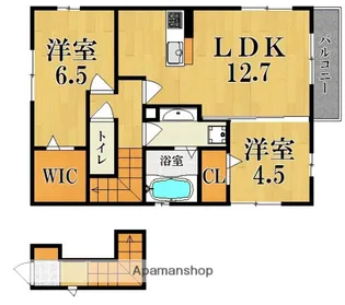カーサ平松【2階】の間取り