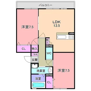 ベローチェ梅美台【202号室】の間取り