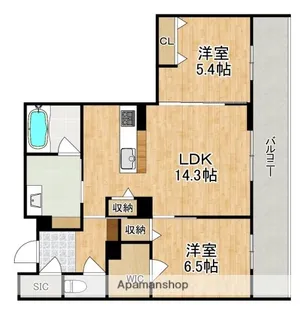 プラート キアリノ【2階】の間取り