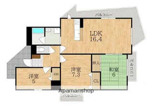 ローレルスクエア木津川台【7階】の間取り