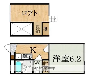 レオパレスパレモⅡ【2階】の間取り