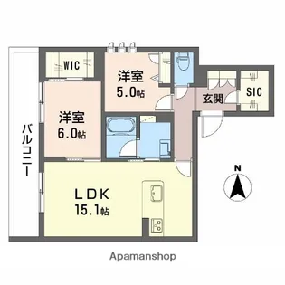 ジェイエイチエスプレミア西大寺【3階】の間取り