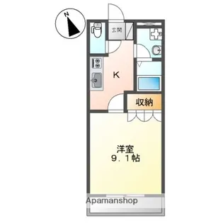 GREEN TEAⅡ(グリーンティⅡ)【2階】の間取り