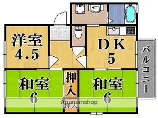 ハイツ光E棟【202号室】の間取り