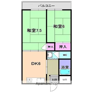 コーポ五風【2階】の間取り