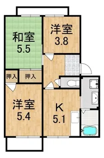 サニーコートB棟【2階】の間取り