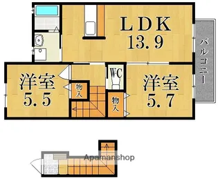 エクセルコート【2階】の間取り
