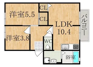 ブリーズ大安寺【2階】の間取り