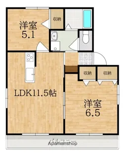 ベルビュB棟【1階】の間取り