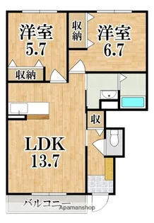 コンフォート東福寺B棟【1階】の間取り