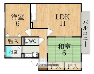 サニーハイツ・学園中【1階】の間取り