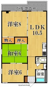 コーポ綿町【4階】の間取り