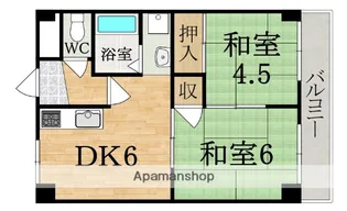 メゾン大和東生駒【2階】の間取り