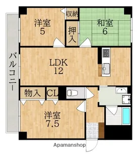 奈良県奈良市学園赤松町【マンション】の間取り