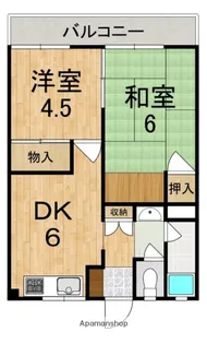 信貴川ハイツ【3階】の間取り