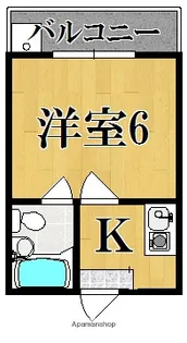 コーポ諏訪西大寺【4階】の間取り