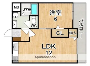 フリーデ北風呂【3階】の間取り